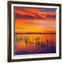 La Albufera Lake Sunset in El Saler of Valencia at Spain-Naturewolrd-Framed Photographic Print