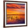 La Albufera Lake Sunset in El Saler of Valencia at Spain-Naturewolrd-Framed Photographic Print