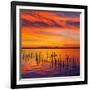 La Albufera Lake Sunset in El Saler of Valencia at Spain-Naturewolrd-Framed Photographic Print