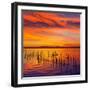 La Albufera Lake Sunset in El Saler of Valencia at Spain-Naturewolrd-Framed Premium Photographic Print