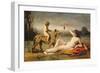 La bacchante a la panthere, 1855-60-Jean Baptiste Camille Corot-Framed Premium Giclee Print