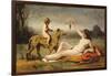 La bacchante a la panthere, 1855-60-Jean Baptiste Camille Corot-Framed Giclee Print