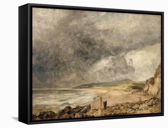 La Baie de Weymouth à l'approche de l'orage-John Constable-Framed Stretched Canvas