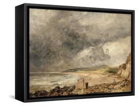 La Baie de Weymouth à l'approche de l'orage-John Constable-Framed Stretched Canvas