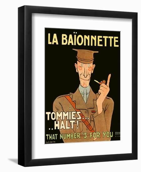 La Baionnette Cover - French Impression of British Officer-Gus Bofa-Framed Art Print