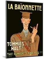 La Baionnette Cover - French Impression of British Officer-Gus Bofa-Mounted Art Print