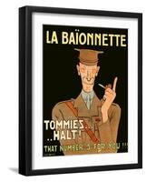 La Baionnette Cover - French Impression of British Officer-Gus Bofa-Framed Art Print