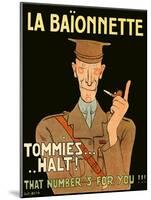 La Baionnette Cover - French Impression of British Officer-Gus Bofa-Mounted Art Print