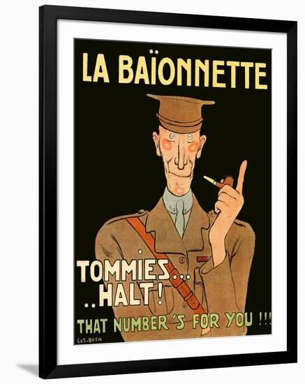 La Baionnette Cover - French Impression of British Officer-Gus Bofa-Framed Art Print