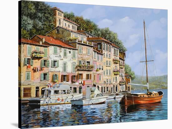 La Barca Rossa Alla Calata-Guido Borelli-Stretched Canvas