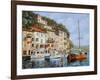 La Barca Rossa Alla Calata-Guido Borelli-Framed Premium Giclee Print