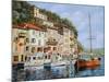 La Barca Rossa Alla Calata-Guido Borelli-Mounted Giclee Print