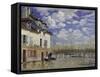 La Barque During the Flood at Port-Marly, c.1876-Alfred Sisley-Framed Stretched Canvas