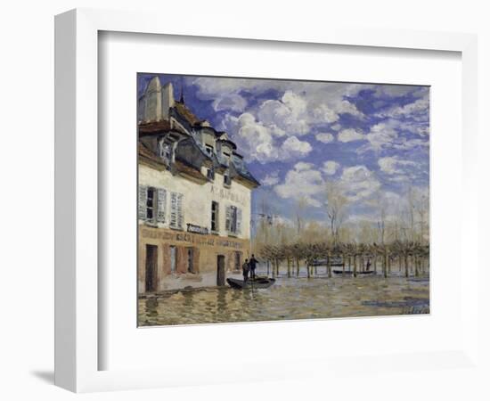 La Barque During the Flood at Port-Marly, c.1876-Alfred Sisley-Framed Giclee Print