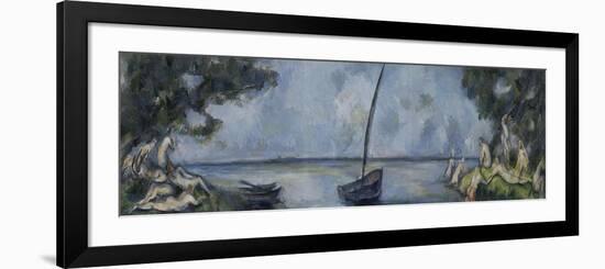 La barque et les baigneurs-Paul Cézanne-Framed Giclee Print
