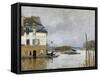 La barque pendant l'inondation à Port-Marly-Alfred Sisley-Framed Stretched Canvas