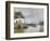 La barque pendant l'inondation à Port-Marly-Alfred Sisley-Framed Giclee Print