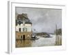 La barque pendant l'inondation à Port-Marly-Alfred Sisley-Framed Giclee Print