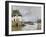 La barque pendant l'inondation à Port-Marly-Alfred Sisley-Framed Giclee Print