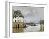 La barque pendant l'inondation à Port-Marly-Alfred Sisley-Framed Giclee Print