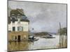 La barque pendant l'inondation à Port-Marly-Alfred Sisley-Mounted Giclee Print