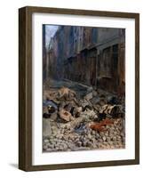 La Barricade, Rue de La Mortellerie, c.1848-Jean-Louis Ernest Meissonier-Framed Giclee Print