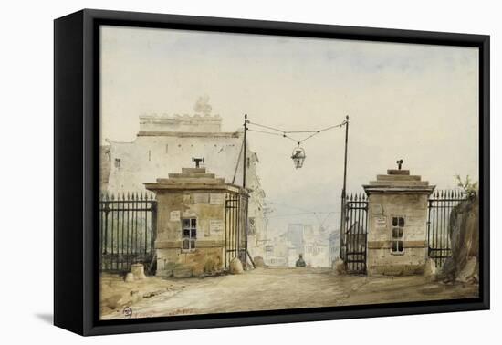 La barrière de Ménilmontant en 1830-Pierre-Luc Cicéri-Framed Stretched Canvas