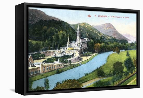 La Basilique Et Le Gave, Lourdes, France, 1933-null-Framed Stretched Canvas