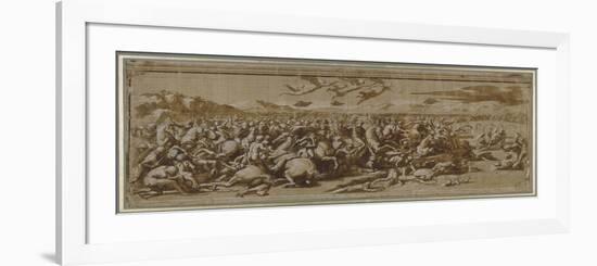 La Bataille de Constantin contre Maxence dite aussi La bataille du pont Milvius-Raffaello Sanzio-Framed Premium Giclee Print