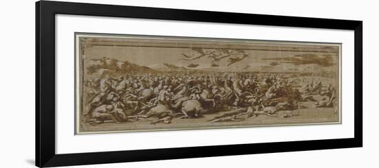 La Bataille de Constantin contre Maxence dite aussi La bataille du pont Milvius-Raffaello Sanzio-Framed Giclee Print