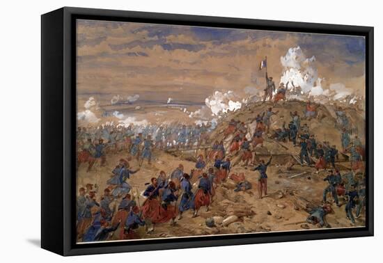 La Bataille De Malakoff, Le 7 Septembre 1855 (Guerre De Crimee, Episode Du Siege De Sebastopol - At-William 'Crimea' Simpson-Framed Stretched Canvas