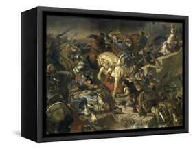 La Bataille de Taillebourg-Eugene Delacroix-Framed Stretched Canvas