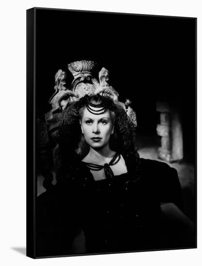 La Belle and la Bete BEAUTY AND THE BEAST by Jean Cocteau with Josette Day, 1946 (b/w photo)-null-Framed Stretched Canvas