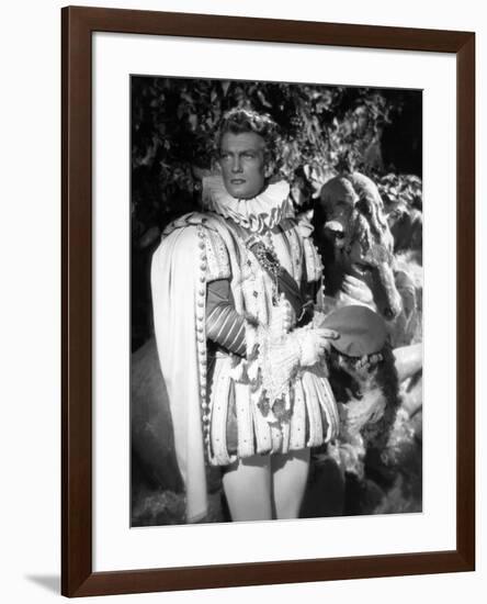 La Belle and la Bete by JeanCocteau with Jean Marais, 1946 (b/w photo)-null-Framed Photo