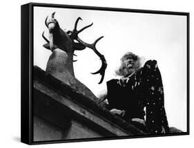 La Belle and la Bete by JeanCocteau with Jean Marais, 1946 (b/w photo)-null-Framed Stretched Canvas