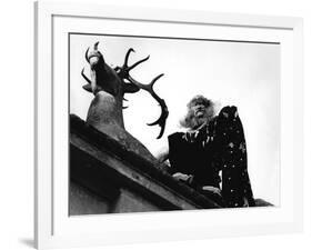 La Belle and la Bete by JeanCocteau with Jean Marais, 1946 (b/w photo)-null-Framed Photo