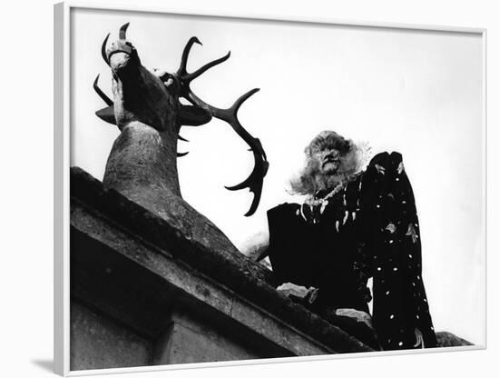 La Belle and la Bete by JeanCocteau with Jean Marais, 1946 (b/w photo)-null-Framed Photo