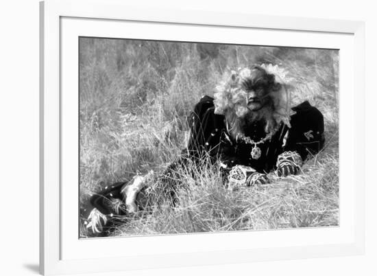 La Belle and la Bete by JeanCocteau with Jean Marais, 1946 (b/w photo)-null-Framed Photo