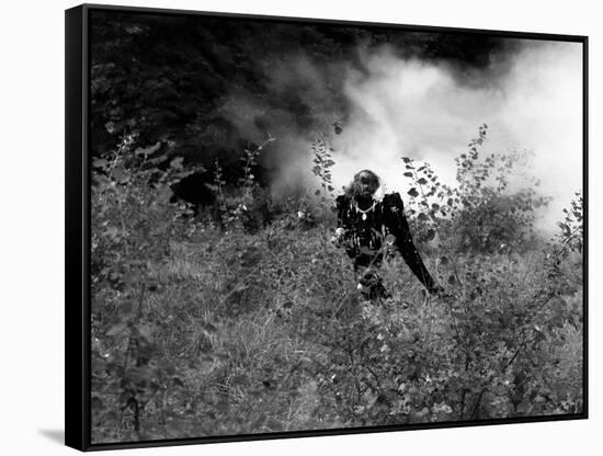 La Belle and la Bete by JeanCocteau with Jean Marais, 1946 (b/w photo)-null-Framed Stretched Canvas