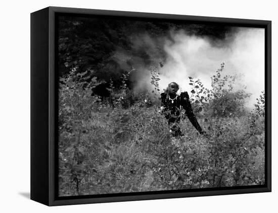 La Belle and la Bete by JeanCocteau with Jean Marais, 1946 (b/w photo)-null-Framed Stretched Canvas