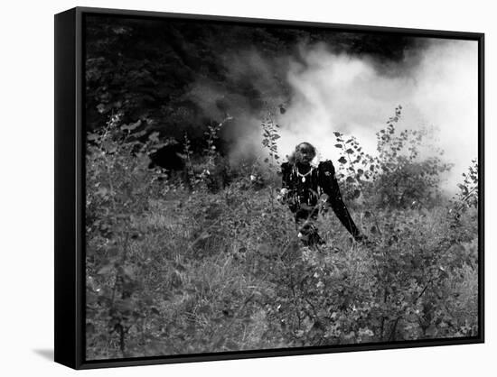 La Belle and la Bete by JeanCocteau with Jean Marais, 1946 (b/w photo)-null-Framed Stretched Canvas