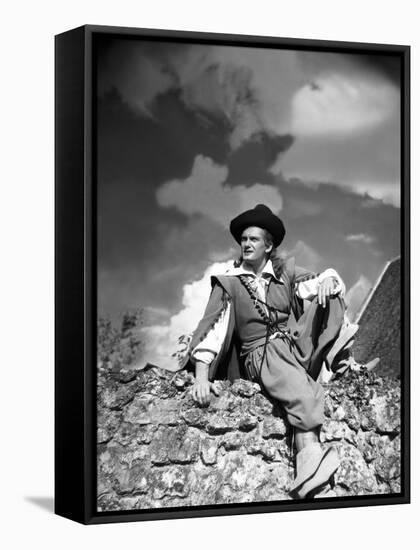 La Belle and la Bete by JeanCocteau with Jean Marais, 1946 (b/w photo)-null-Framed Stretched Canvas