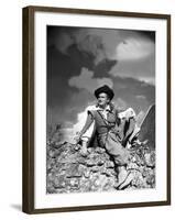 La Belle and la Bete by JeanCocteau with Jean Marais, 1946 (b/w photo)-null-Framed Photo