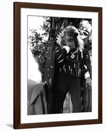 La Belle and la Bete by JeanCocteau with Jean Marais, 1946 (b/w photo)-null-Framed Photo