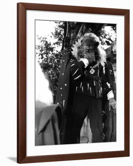 La Belle and la Bete by JeanCocteau with Jean Marais, 1946 (b/w photo)-null-Framed Photo