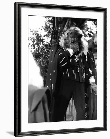 La Belle and la Bete by JeanCocteau with Jean Marais, 1946 (b/w photo)-null-Framed Photo