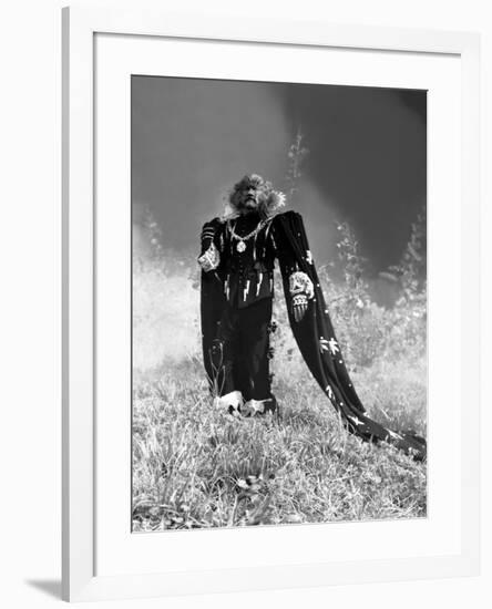 La Belle and la Bete by JeanCocteau with Jean Marais, 1946 (b/w photo)-null-Framed Photo