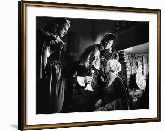 La Belle and la Bete by JeanCocteau with Jean Marais, Marcel Andre, Michel Auclair and Josette Day,-null-Framed Photo
