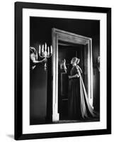 La Belle and la Bete by JeanCocteau with Josette Day, 1946 (b/w photo)-null-Framed Photo