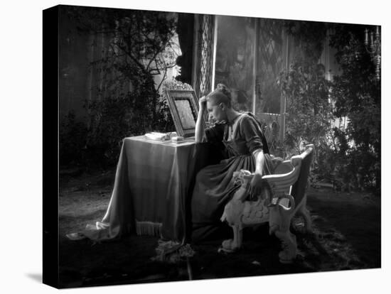 La Belle and la Bete by JeanCocteau with Josette Day, 1946 (b/w photo)-null-Stretched Canvas